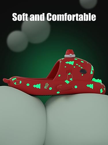 Zureto Christmas Edition Shark Slides, Cloud Shark Sandals 3D Cartoon Christmas Shark Slippers for Women Men4