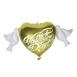 Générique Ballons en Forme de Coeur de Mariage d'impression de Jour en Aluminium décor à la Maison d'aluminium de Valentine Lettre en Carton S (Gold, One Size)
