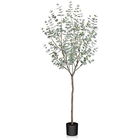Fopamtri Eucalipto Artificiales Decoración 150cm Planta Artificial Grande Interior Eucalipto Cover