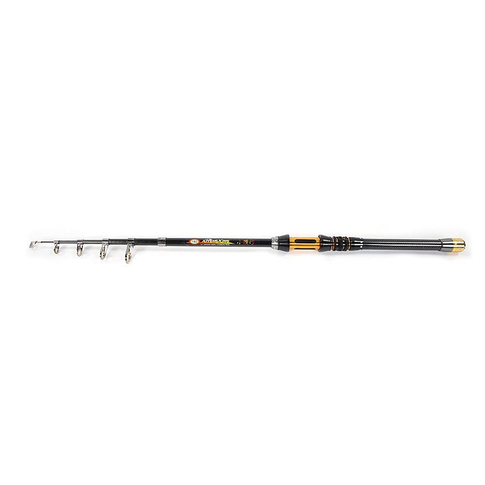 Canna da Pesca Telescopica 1.8M in Carbonio con Anelli in Ceramica per Mare e Lago Pesca Sportiva Outdoor Portatile Compatta