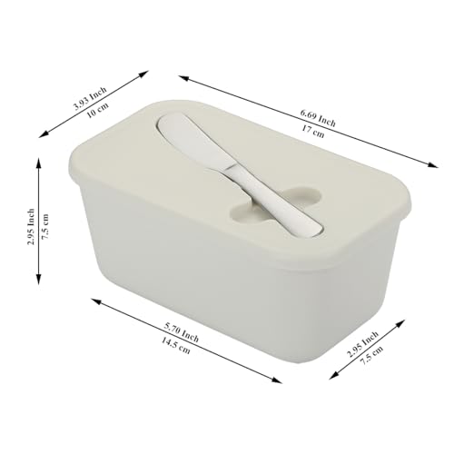 Butter Dish with Lid for Countertop and Refrigerator Door Shelf, ReaNea Plastic Butter Holder Tray Container with Butter Knife, Easy Scoop Dishwasher Safe - Image 3