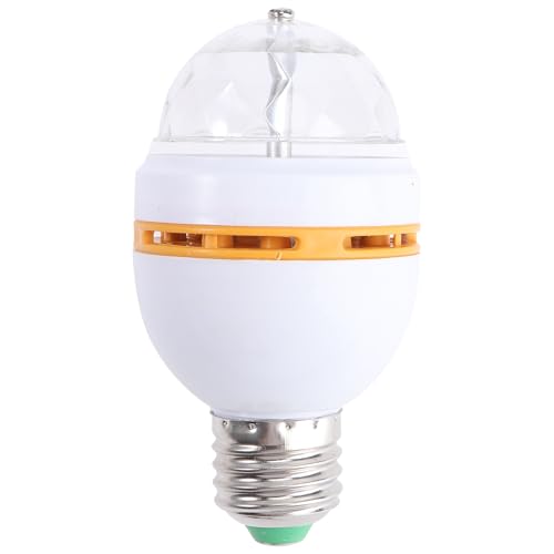 Rgb Led Rotating Disco Party Light Bulb with E27 Screw Base, Multi-Color Strobe Effect for Home Parties, Weddings, Clubs, and Holidays, 4.72 X 2.36 Inches, Plastic and Metal