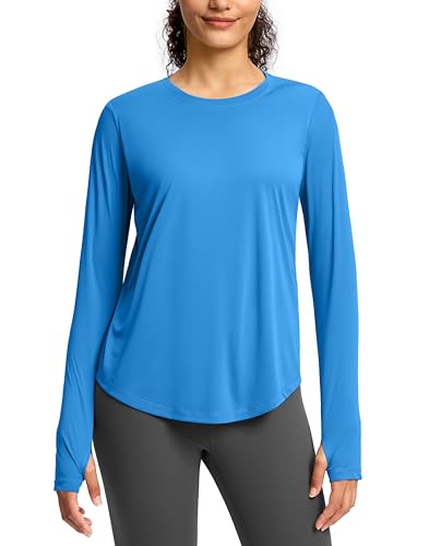 Image of Soothfeel Lightweight Long Sleeve Workout Tops for Women Gym Running Shirts