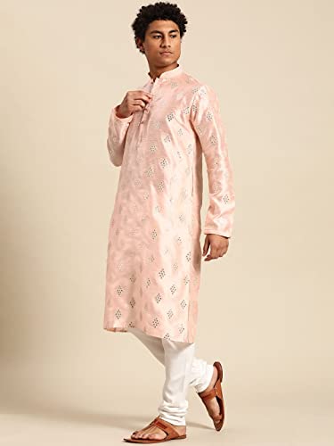 Image of Rajubhai Hargovindas Men's Jacquard Work Kurta Set