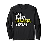 El diseño Eat Sleep Canasta Repeat es ideal para los jugadores de cartas durante la noche de juegos cuando juegas a Canasta en la comodidad de tu hogar.