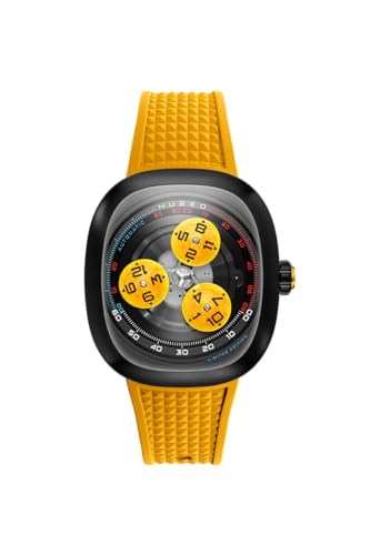 Montre automatique Nubeo Tri-Star Orbit homme bracelet caoutchouc 46mm