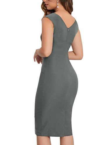 Image of MUXXN Women's Retro 1950s Style Sleeveless Slim Business Pencil Dress
