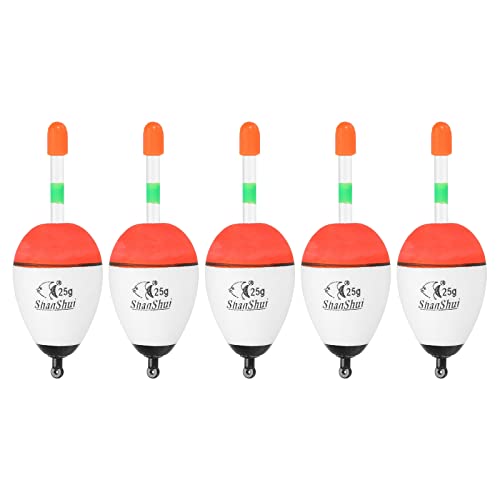 PATIKIL 0.9oz Fishing Bobbers, 5 Pack EVA Fishing Float for Saltwater Freshwater Fishing White