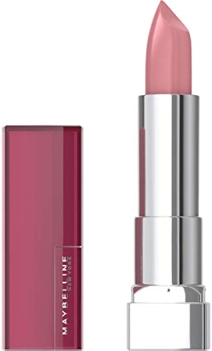 Maybelline Color Sensational Lipstick, Lip Makeup, Cream Finish, Hydrating Lipstick, Nude, Pink, Red, Plum Lip Color, Bare Reveal, 0.15 oz; (Packaging May Vary)