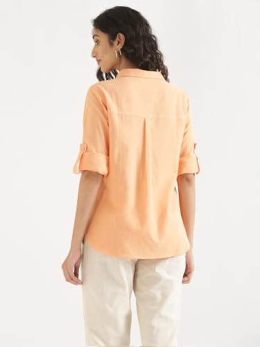 Image of SAADAA Airy Linen Shirt | Solid Regular Fit Casual Shirts Stylish for Women