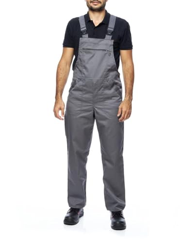 MAZALAT work wear Pantalones con Peto de Trabajo para Hombre, Made in EU, Mono de Trabajo, Azur, Blanco, Rojo, Verde, Negro