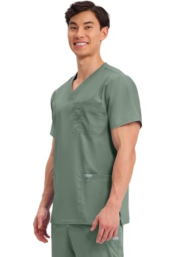 Image of Cherokee WW Revolution V-Neck Scrub Top for Men with 3 Pockets