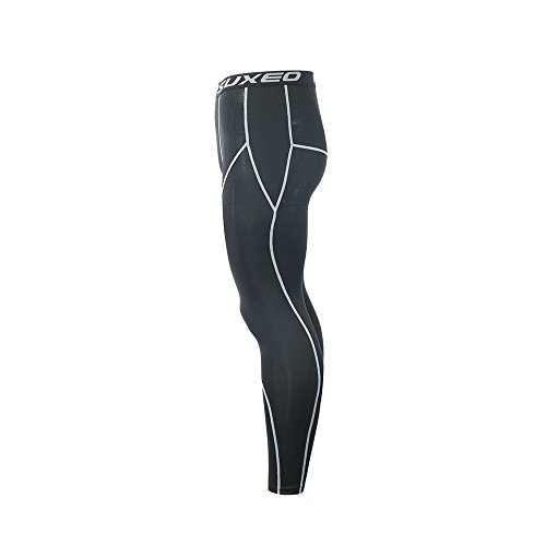 ARSUXEO Calça de compressão masculina legging de corrida K3 preta tamanho grande