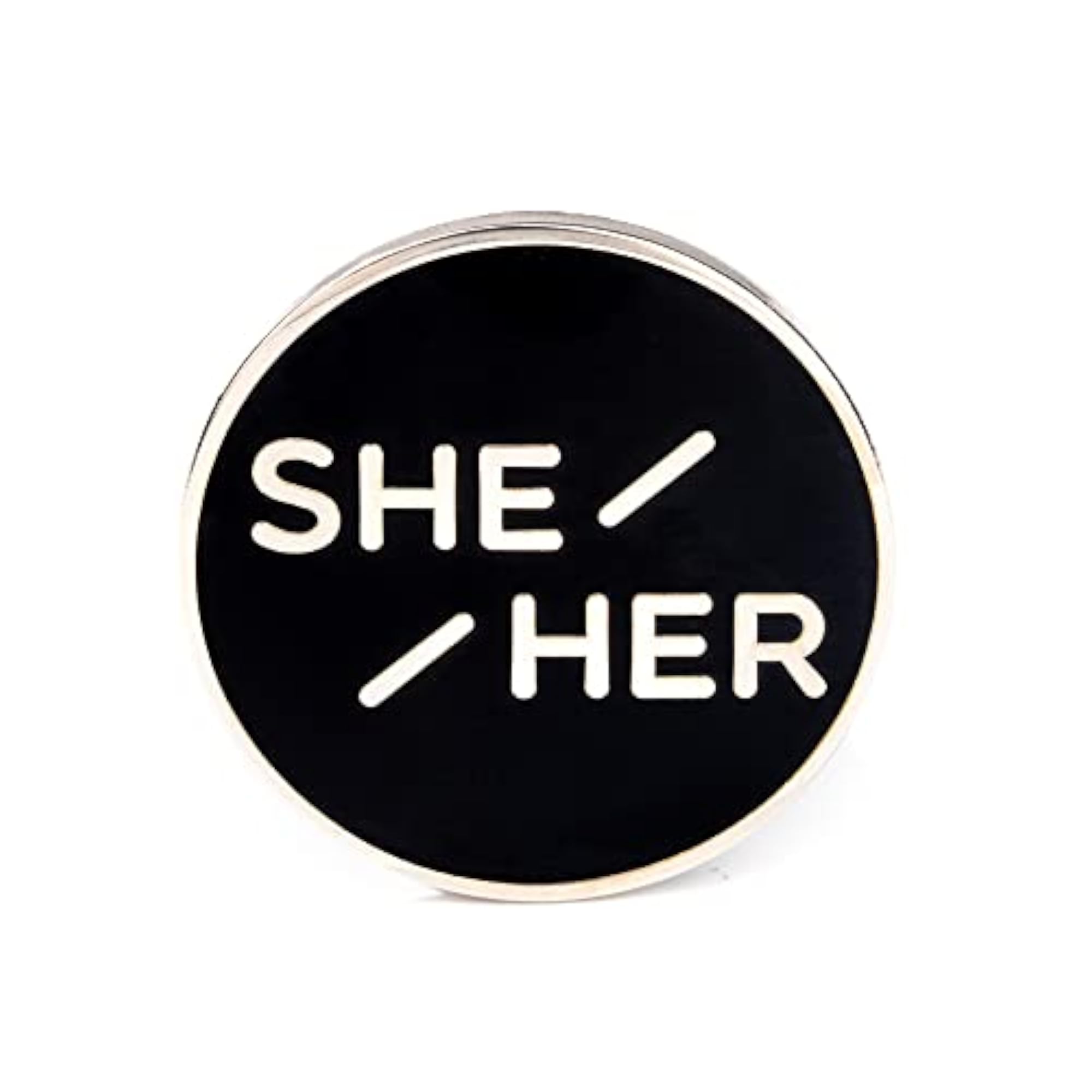 She Her Pronoun Enamel Brooch, Non-Binary Badge