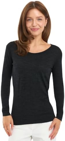 Merino.tech 100% Merino Langarmshirt Damen - Merino Unterwäsche Damen | Atmungsaktive, Schnelltrocknend Merino Longsleeve Damen, Rundhals, V-Ausschnitt, U-Ausschnitt, für Sport & O