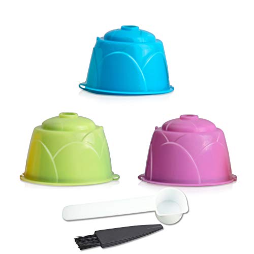 Ajcoflt PP Cápsulas de café rellenables Juego de Filtro de Taza de cápsula de café Reutilizable Compatible con la máquina de café de la Serie Dolce Gusto Cover