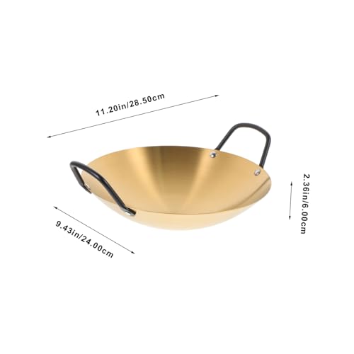 Wok de acero inoxidable con doble asa y recubrimiento antiadherente miniatura 2
