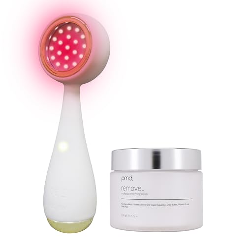 PMD Clean Facial Cleansing Brush Bundle with PMD Remove Cleansing Balm Waterproof Silicone Face Cleanser with Sonic Technology Cream