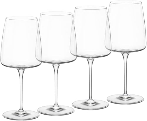 Bormioli Rocco Planeo - Set di 4 bicchieri rossi da 432 g, trasparente