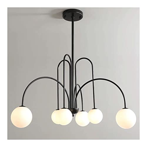 Suspension luminaire en verre globe et laiton pour salle à manger
