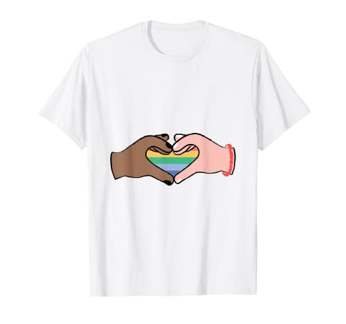 LBGT Rainbow Flag, Heart Hands, LGBTQ Pride Month LGBT Gay T-Shirt