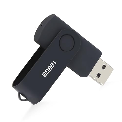 CLé USB 128Go, Cle USB Pen Drive USB 2.0 Mémoire Stick 128Go Thumb Drive pour PC, TV, Voiture, Ordinateur Portable etc (Noire)