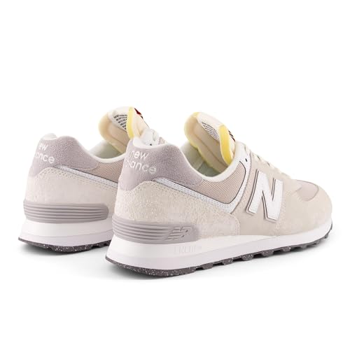 Image of New Balance Unisex 574 V2 70s Racing Sneaker,Sea Salt /Nb 102 White,Men 10 / Women 11.5