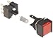 Omron A165L-ARM-24D-2 Two Way Guard Type Pushbutton and Switch, Solder Terminal, IP65 Oil-Resistant, 16mm Mounting Aperture, LED Lighted, Momentary Operation, Square, Red, 24 VDC Rated Voltage, Double Pole Double Throw Contacts
