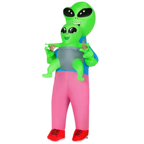 COMIN Inflatable Alien Costume for Adults with Alien Baby Blow Up Costume - Full Body for Halloween Party - 72"