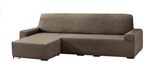 Eysa Aquiles Bi-Elastic Chaise Longue Short Arm Left, Polyester-Cotton, brown, 43 x 37 x 14 cm