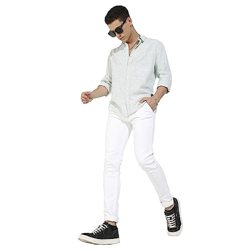 Image of CAHOOT Men's Button Up Regular Fit Shirt for Casual Wear | Regular Sleeve | Spread Collar | Button Closure | Shirts Crafted with Comfort Fit for Everyday Wear
