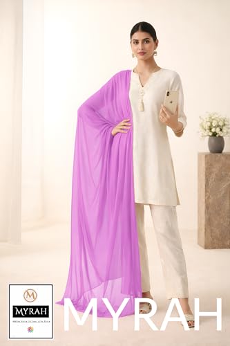 Image of MYRAH Chiffon Solid Casual Daily Use Dupatta For Women's & Girls Length - 2.50 Meter