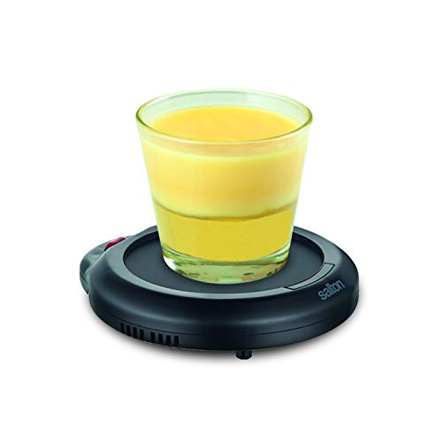 Salton Coffee Mug & Tea Cup Warmer for Office Desk Use, Electric Beverage Warmer with Automatic Temperature Control, Perfect for Warming Candle Wax No Flame Warming, Black (SMW12BK)