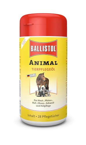 BALLISTOL 26575 ANIMAL Tierpflege-Öl 28 Pflegetücher – Haut-Pflege, Fell-Pflege, Huf-Pflege – Für Heim-, Hof-, Haustiere