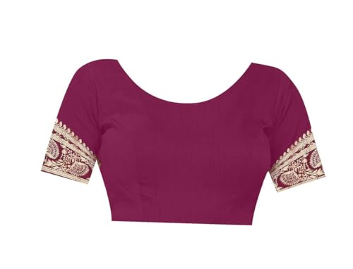 Sugathari Kanjivaram Pure Silk Banarasi Saree for Women Design 2023 Design Wear Pattu Cotton Saree with Blouse for Wedding Saree (PARI 164 Wine), Wine, One Size, Wine, One size