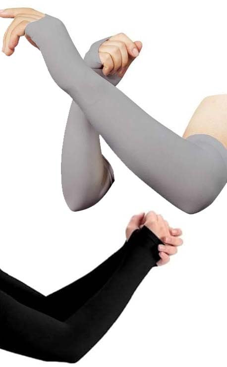 Image of Unisex Full Arm Fingerless Sleeves Gloves for UV, Dust, Summer, UV Sun Protection Arm Sleeves for Men & Women, Protection Arm Sleeves