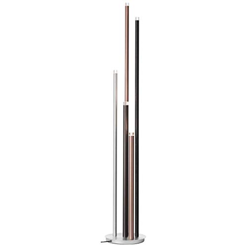 Lampada Da Terra A LED Brilliant Clavicembalo Con 5 Luci E Dimmer A Piede - Alluminio/Nero/Marrone, 362lm, 3000K, Risparmio Energetico - 5