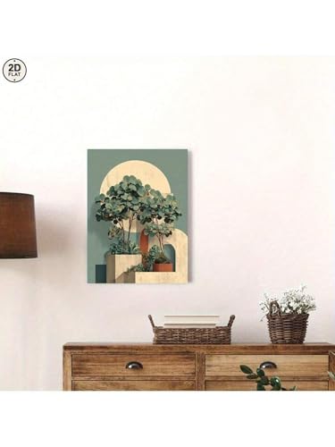 Impression murale abstraite végétale décoration minimaliste beige