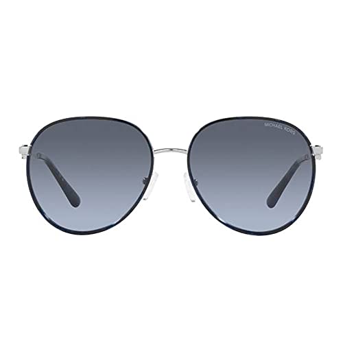 Michael Kors MK 1128J 10158F Silver/Blue Tortoise Metal Aviator Sunglasses Blue Gradient Lens - Image 3
