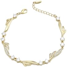 XUPING Gold Infinity Bracelet for Women 14k Gold Plated Tennis Bracelet Cubic Zirconia Rhinestone Dainty Jewelry Gift