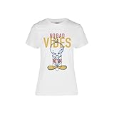 LOONEY TUNES Fan Army Playera para Mujer | Original Cuello Redondo | Blanco Diseño Vibes Talla Grande