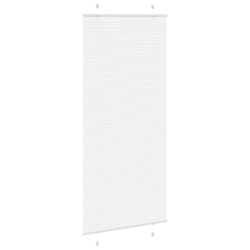 Roleta plisowana, biała, 100 x 200 cm, szerokość materiału 99,4 cm, poliester, ochrona przed wzrokiem, na okno z uchwytami zaciskowymi, bez wiercenia, plisowana roleta do salonu, sypialni, biura