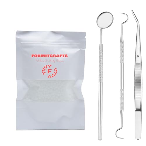 Image of Thermoplastic Beads Pellets Mold-Able Pellets Polymorph 25 Grams for Teeth(Made in Spain) Plus Dental Tools