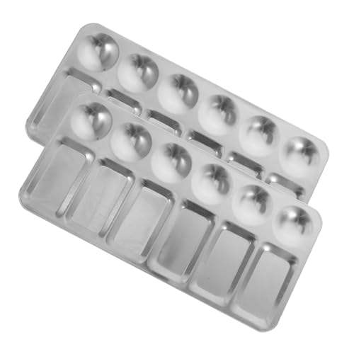 Homoyoyo 12-Grid Pigment Trays Lightweight Metal Painting Trays for Art Drawing