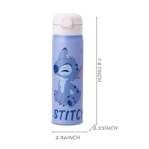 OIDOJHID-Cute-Stitch-Water-BottleCartoon-Anime-Water-Bottle-Cup-with-StrawQuick-Open-Insulated-Bottle-for-Girls-480ml-A