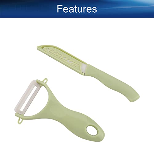 Set Cuchillo Cocina 3 Piezas Cerámica Verde miniatura 3