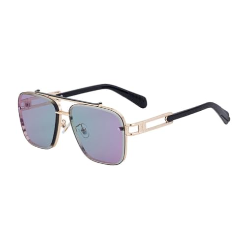 Lunettes de soleil tendance en métal avec grands verres protecteurs