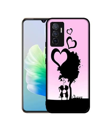 Image of Sweet Love Design Premium 2D Printed Metal Back Case Cover for Vivo V23E 5G / Y75 4G