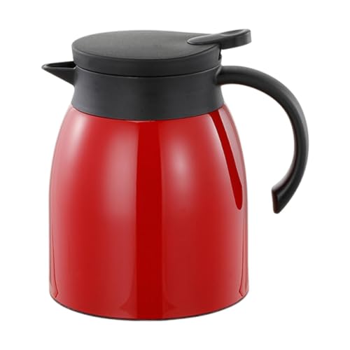 LOVIVER Caraffa Termica per caffè, brocca isolata sottovuoto, erogatore di Acqua o tè da 1 litro, bollitore sottovuoto a Doppia Parete per succhi di Frutta e, Rosso