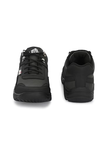 Image of Leo Men's Black Light Weight Casual Waterproof Shoes for Trekking, Hiking & Other Outdoor Activities